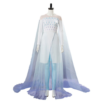 Frozen 2 Queen Ahtohallan Cave Elsa Snow Flake Dress Cosplay Costume